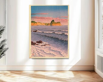 Kawase Hasui 'Morning Sea' Canvas Print, Japanese Woodblock Art