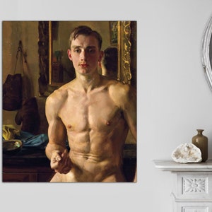 Konstantin Somov-El boxeador (1933) Lienzo listo para colgar, galería envuelta en lienzo, impresión Giclée de arte de pared, impresión en lienzo premium, arte de pared en lienzo.