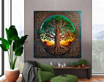Celtic Tree of Life Canvas Art, Yggdrasil Norse Mythology Print