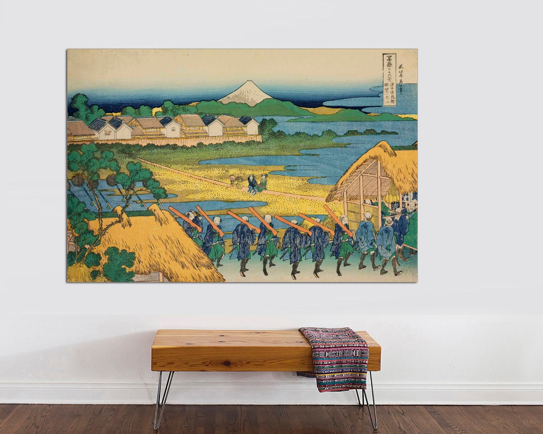 Hokusai Mount Fuji Canvas Art Print, Senju Pleasure District, Japanese ...
