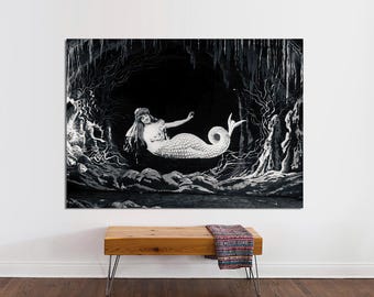 Georges Méliès Mermaid Canvas Print, Vintage Wall Art