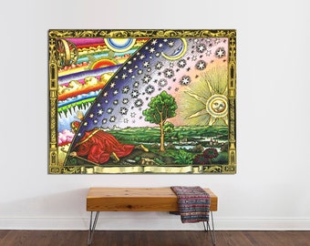 Flammarion Engraving, Cosmos Canvas Print, Ready to Hang