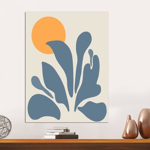 Lienzo floral de Matisse, impresión de Henri Matisse, papeles decoupé, recortes de papel, decoración de pared vintage, flores florales, arte de pared floral de Matisse
