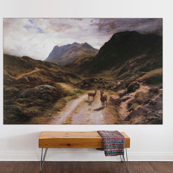 Road to Loch Maree by Joseph Farquharson Canvas Print, Scotland 19. Century Canvas Print, Living Room & Office Decor, Canvas Ready to Hang.