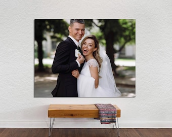 Custom Wedding Photo Canvas Print, Personalized Couple Wall Art