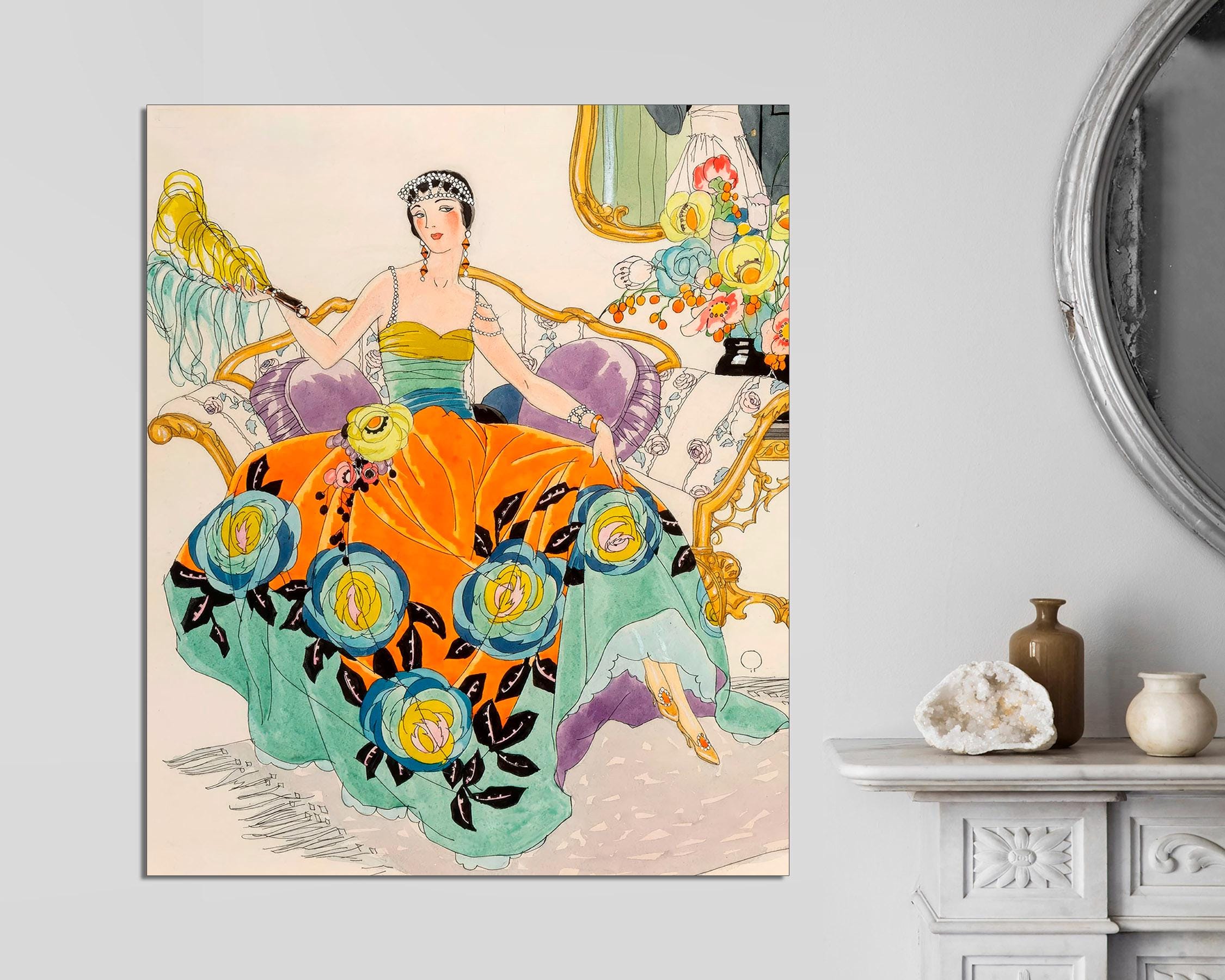 Alberto Vargas Art Deco Canvas Print, Glamorous Woman, Ready to