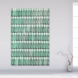 Coca Cola by Andy Warhol, Andy Warhol Art Print, Coca-Cola Glass Bottle Wall Art, Kitchen Modern Wall Art for Bar on CANVAS Ready to Hang.