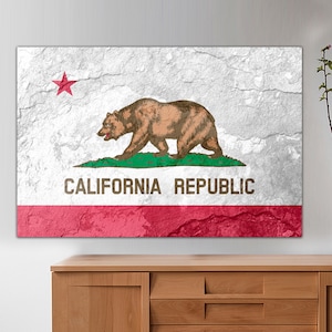 California Flag Canvas Art, California Flag Print, State Flag Poster, State Flags California Poster, CA Art, California Gifts Ready to Hang