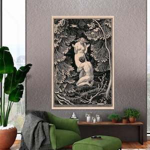 The Fruit Was Never an Apple, Paradise by Max Svabinsky, Paradise Wall Canvas, Love Illustration Art, Fantasy Wall Art, Canvas Ready to Hang zdjęcie 9
