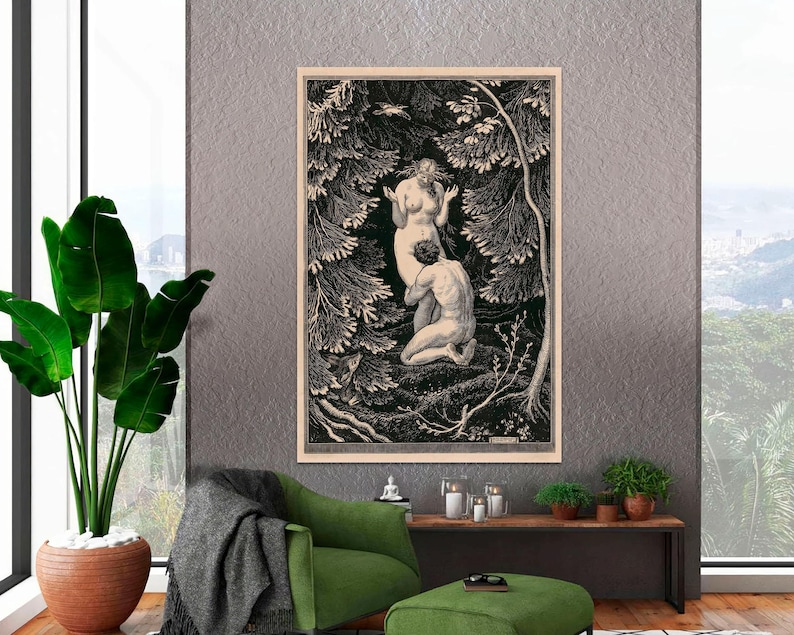 The Fruit Was Never an Apple, Paradise by Max Svabinsky, Paradise Wall Canvas, Love Illustration Art, Fantasy Wall Art, Canvas Ready to Hang zdjęcie 9