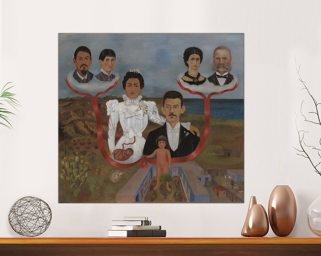 Frida Kahlo My Grandparents, My Parents, and I, Canvas Poster, Fine Art