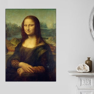 Mona Lisa, by Leonardo da Vinci Leonardo da Vinci Art Print on Canvas, Art Print Canvas Art, Mona Lisa art Canvas Poster, READY TO HANG.