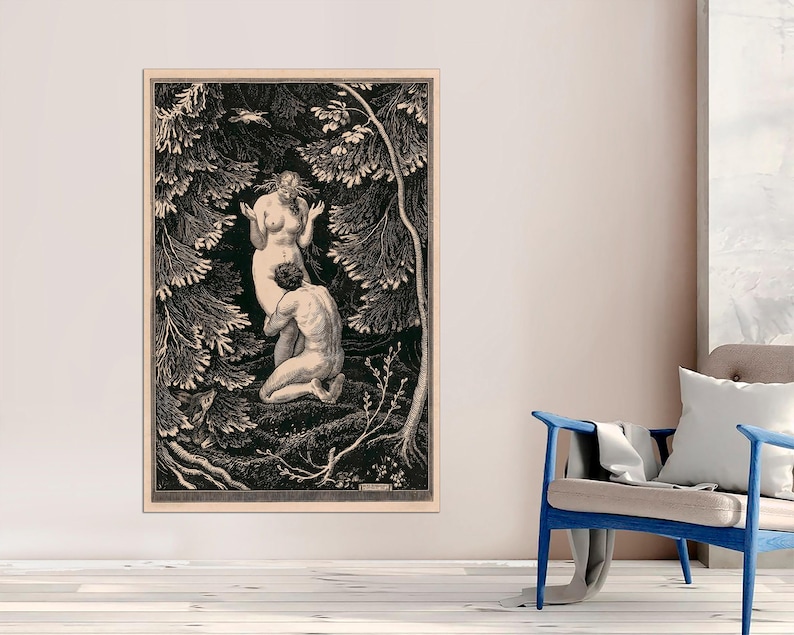 The Fruit Was Never an Apple, Paradise by Max Svabinsky, Paradise Wall Canvas, Love Illustration Art, Fantasy Wall Art, Canvas Ready to Hang zdjęcie 10