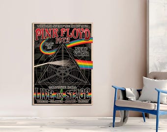 Vintage Pink Floyd Metal Concert Poster April 1970 Flimore NYC