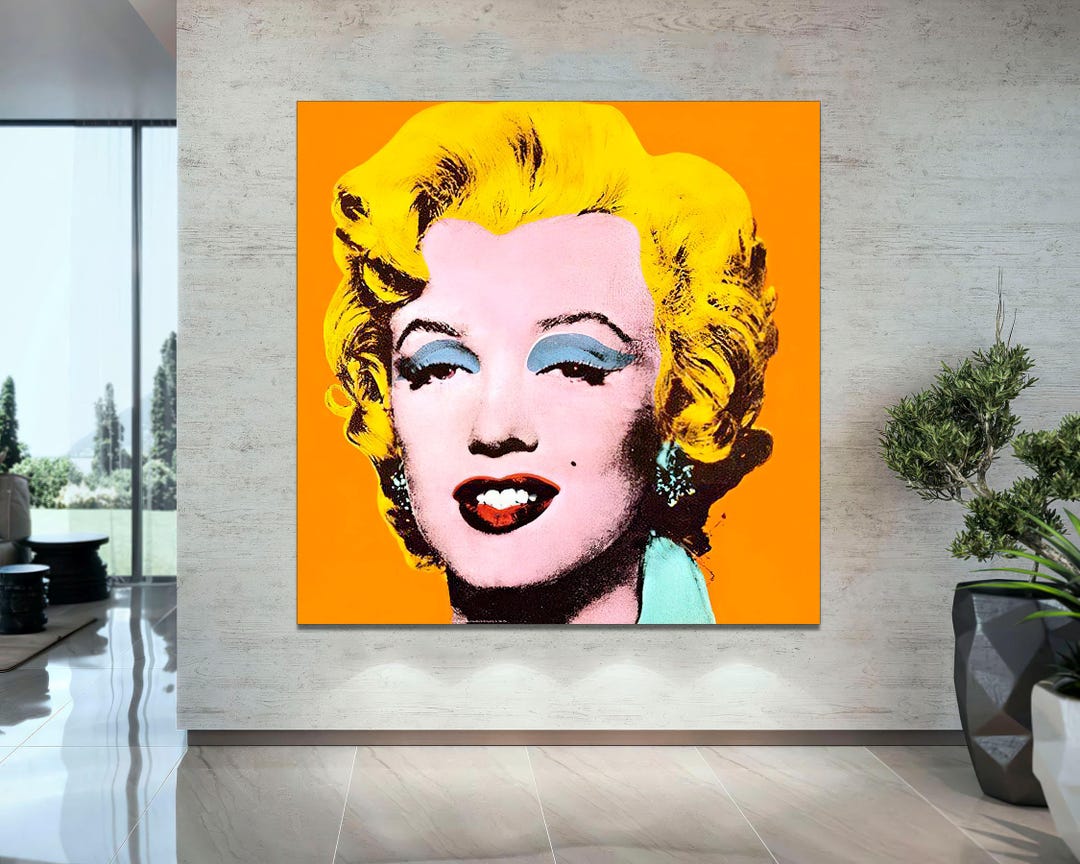 Marilyn Monroe Pop Art Canvas Print, Retro Warhol Portrait - Etsy