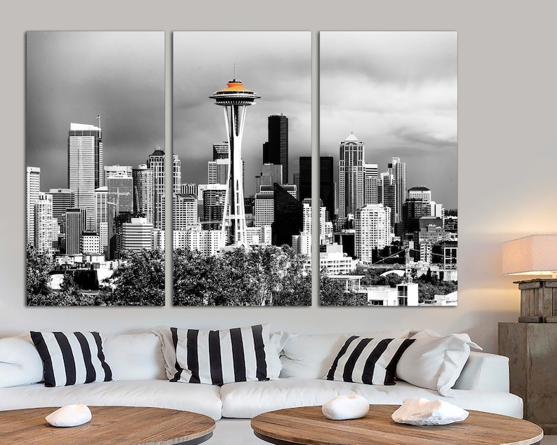 Seattle Skyline Seattle Wall Art Seattle City Seattle Art Etsy