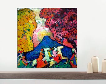 Kandinsky Blue Mountain Abstract Canvas Print, Ready to Hang