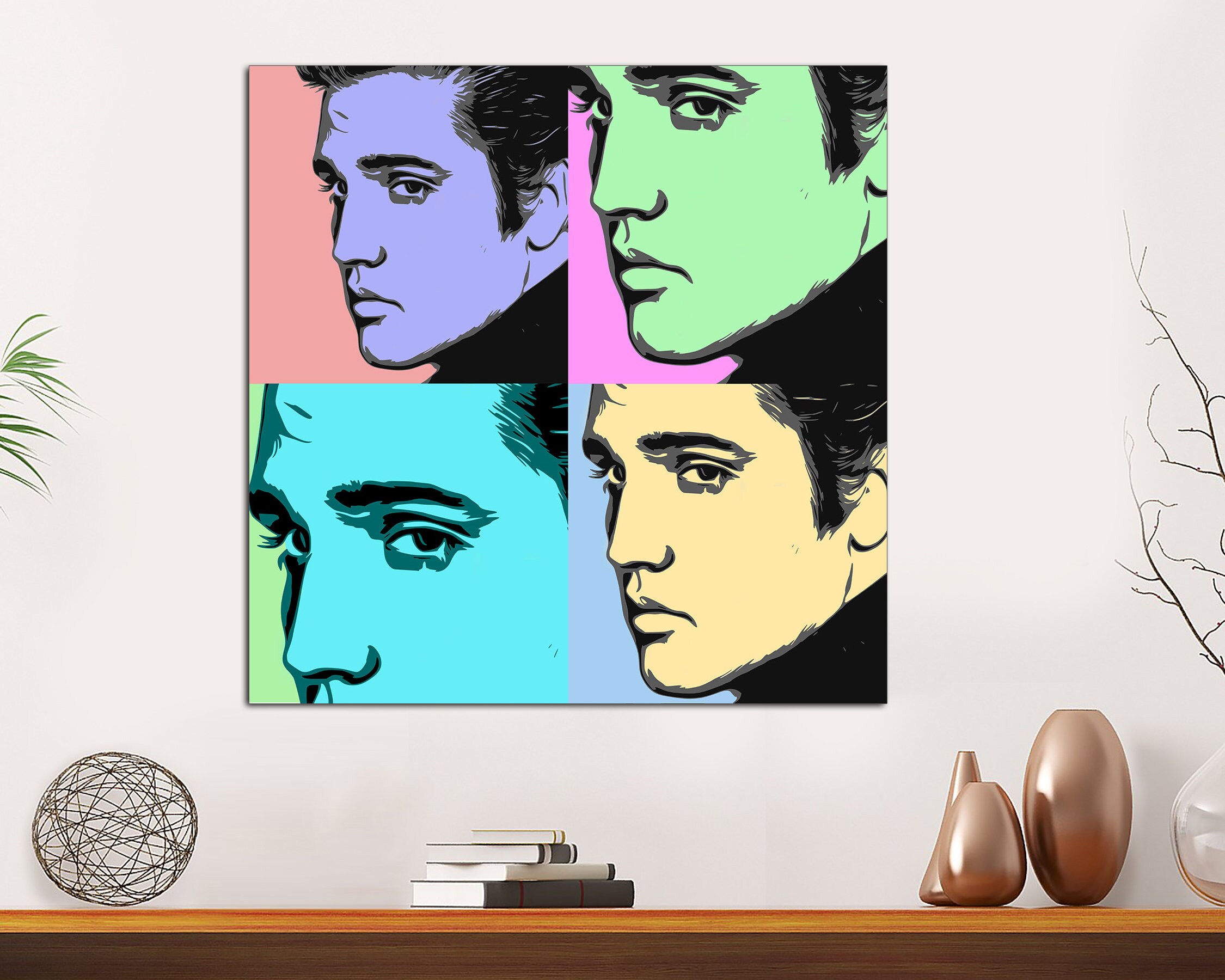 Elvis Presley ポップアート Elvis Presley Pop Art Canvas Print, Ready to Hang - Etsy