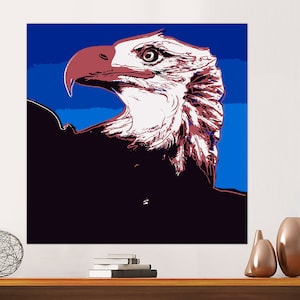 Andy Warhol Canvas Print, Endangered Species, Bald Eagle, Giclee Print, Canvas Modern Art, Eagle Pop Art Canvas Print, Canvas, Ready to Hang