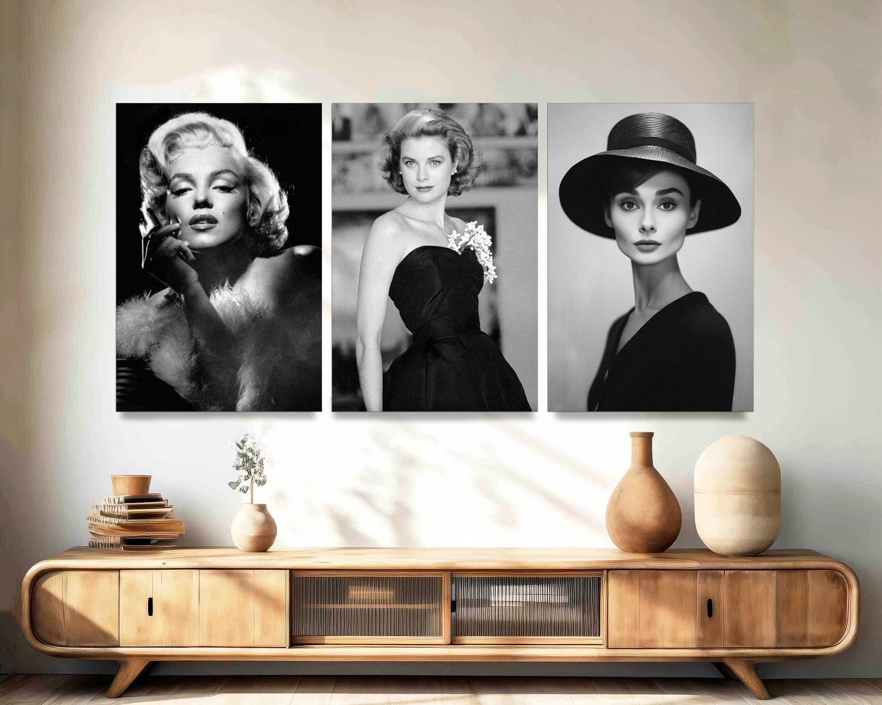 Marilyn Monroe, Audrey Hepburn, Grace Kelly Canvas Print Set