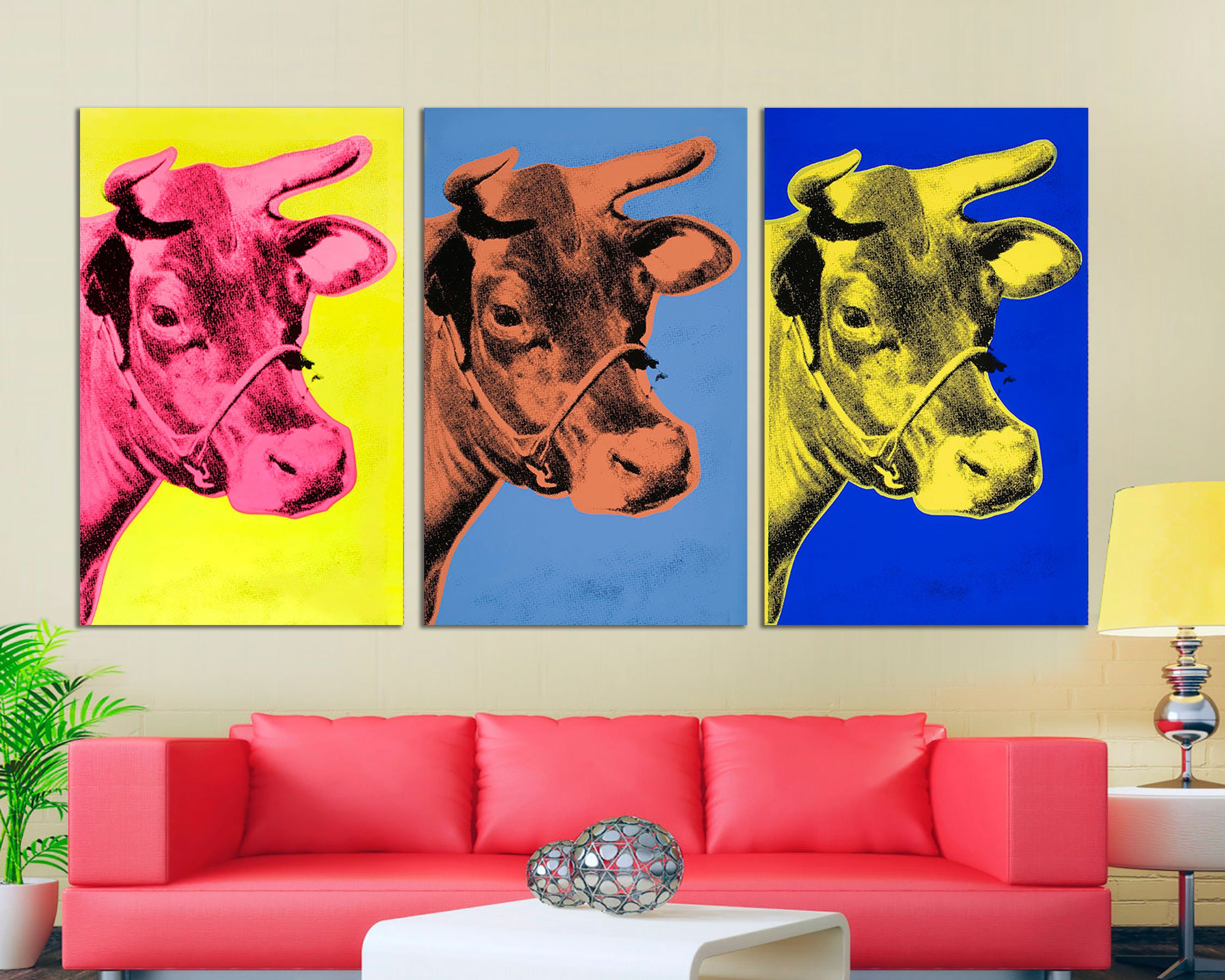 3 Panel Canvas Ready to Hang Andy Warhol Pop Art - Etsy
