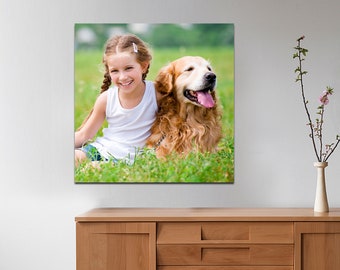 Custom Square Canvas Print, Upload Your Own Picture, Customizable Photograph on Canvas,  Customized Design, Custom Made Canvas Print,