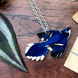 Blue Jay Necklace Jay Bird Blue Bird Necklace Blue Jay Pendant