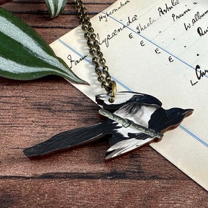 Magpie Necklace, Magpie Pendant, Bird Jewellery, Bird Jewelry, Magpie Jewellery, Magpie Jewelry, Bird Lover Gift