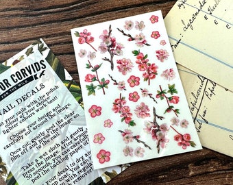 Cherry Blossom Nail Decals, Sakura Nail Stickers, Flower Nail Stickers, Nail Decals, Nail Art, Nail Accessories, Plant Nails