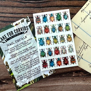 Beetle Nail Decals, Beetle Nail Stickers, Insect Nail Stickers, Nail Decals, Nail Art, Nail Accessories, Stocking Filler