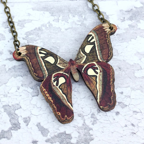 Atlas Moth Necklace, Moth Pendant, Moth Charm, Atlas Moth, Moth Necklace Necklace, Moth Jewellery, Moth Jewelry