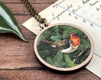 Robin Necklace, Bird Jewellery, Robin, Robin Red Breast, Bird Jewelry, Garden Bird, Bird Lover Gift, British Bird