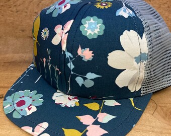 Baby Trucker Hat Floral Fabric Blowfish Designs Infant Snapback