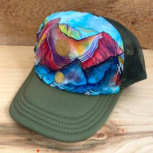Mountain Sun Blowfish Designs Art-hoed, medium en groot