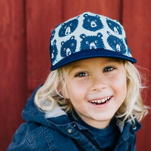 Mixed Fabric Blowfish Designs Trucker Hat with boy themed fabric