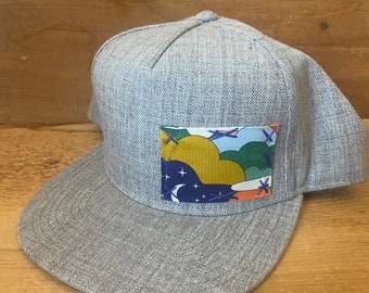 Patched Flat Brim Full back Blowfish Designs Mens Womens Hat