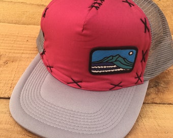 Wave Patch 2 on Plain adult Trucker Hat