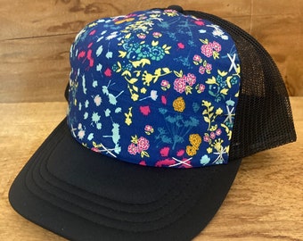 Pop Floral- Medium Adult Blowfish Designs Trucker Hat