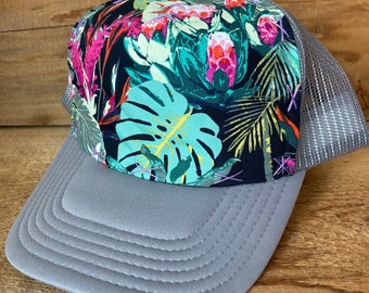 Tropicalia - Large Trucker Hat Blowfish Designs