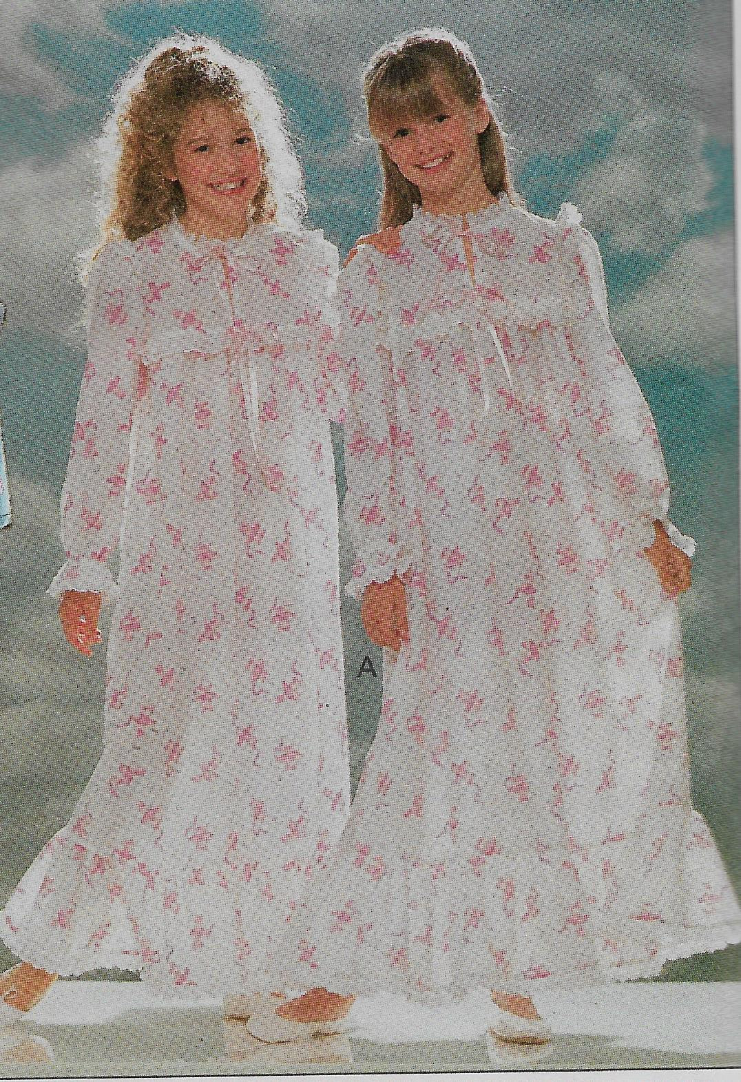 Butterick 4410 Girls Nightgowns Robe Pajamas Sizes 7 8 10 Etsy