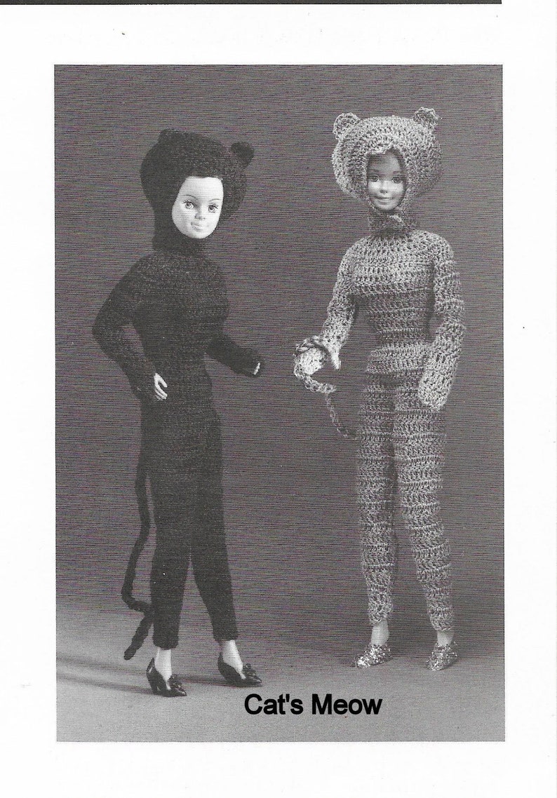 Original Booklet 17 pages by Miriam Dow 1990s Fashion Doll Costume Party Thread Crochet Fashion Patterns Size 11.5 Inches 6 Styles