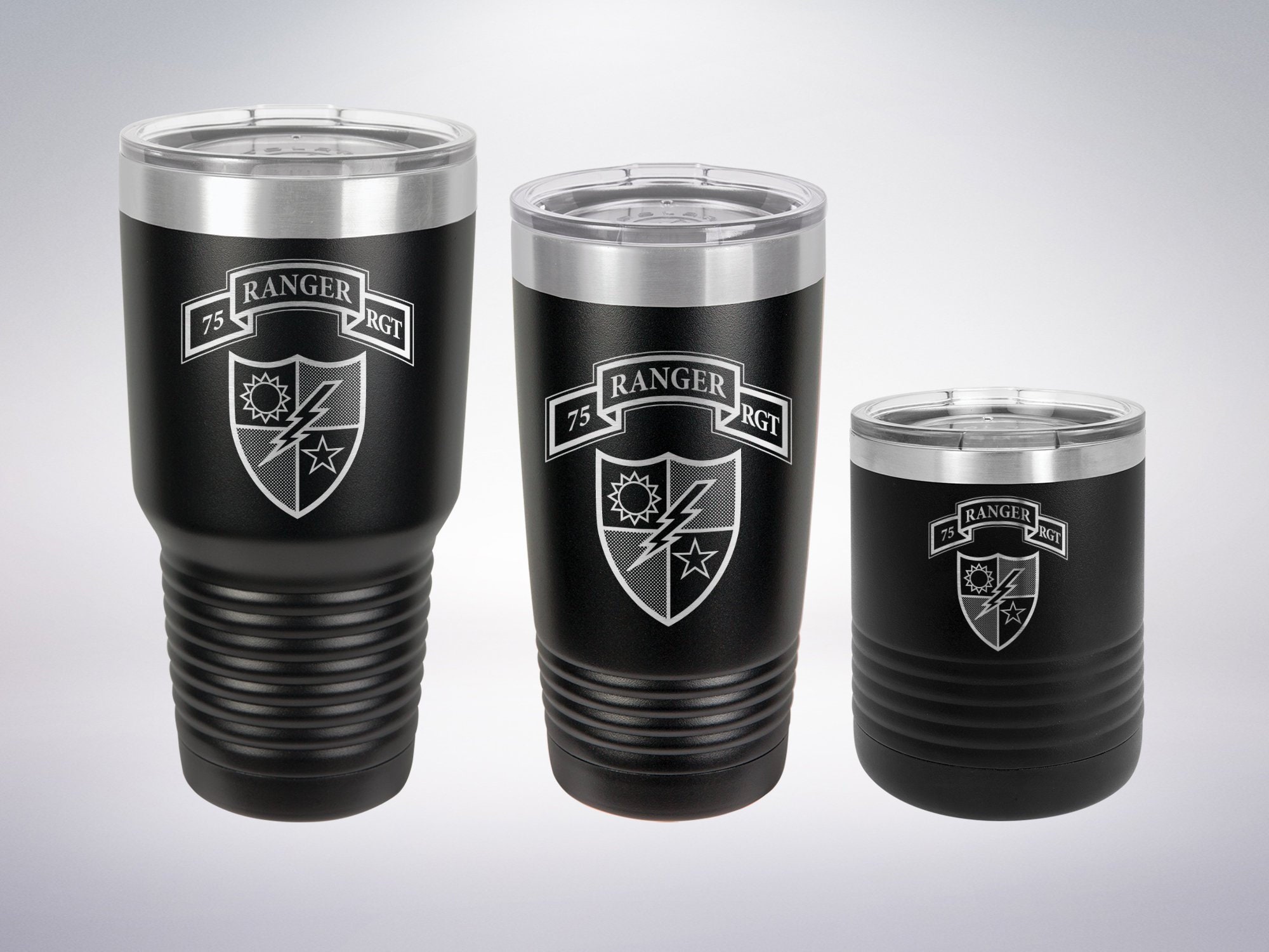 Engraved Stainless Steel Mug / Tumbler - U.S. Army Ranger - Custom En…
