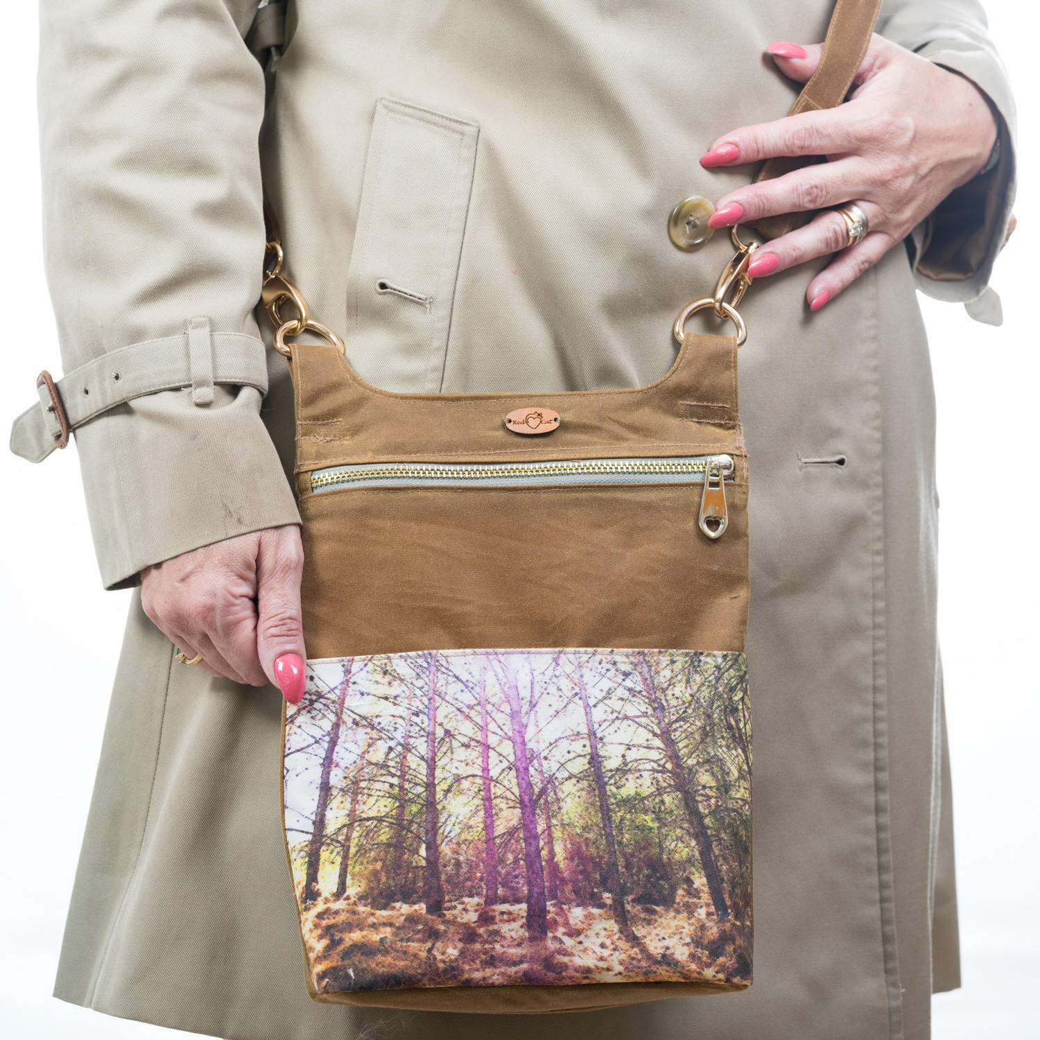 Small Tan Cross Body Bag Waxed Messenger Bag With Nature | Etsy