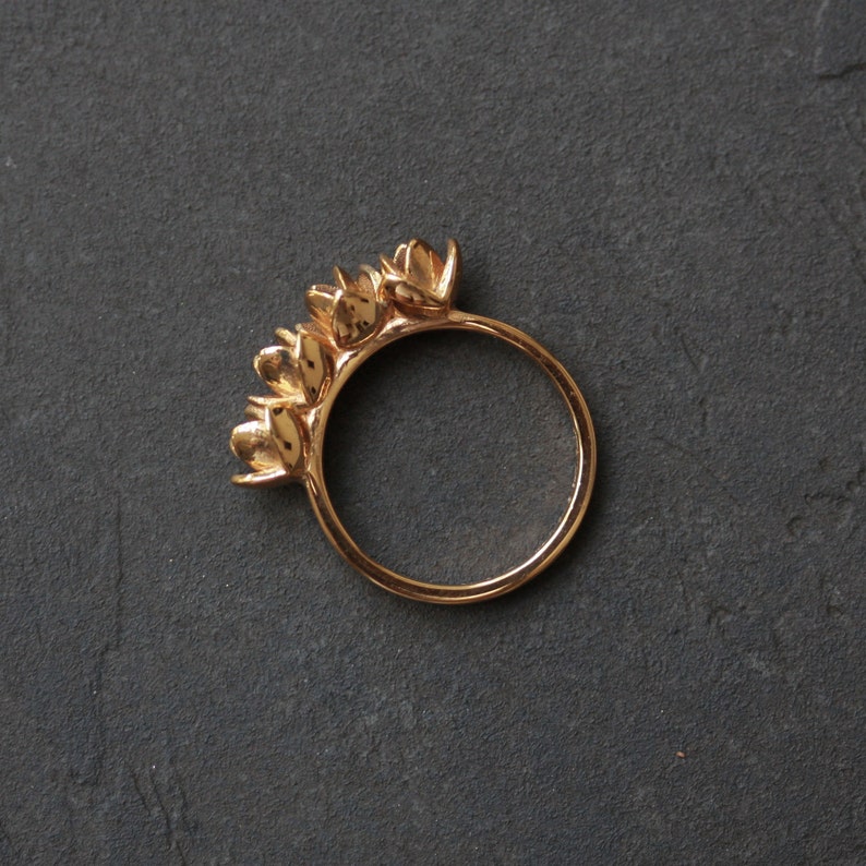 1 piece 3D Printed Silver Mini Lotus Flower Ring
