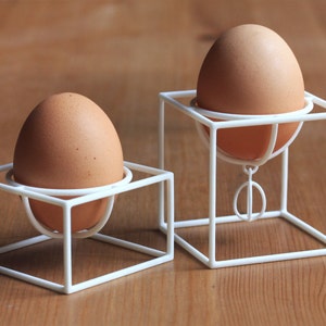 Cube egg cups a set of two 3D printed image 1