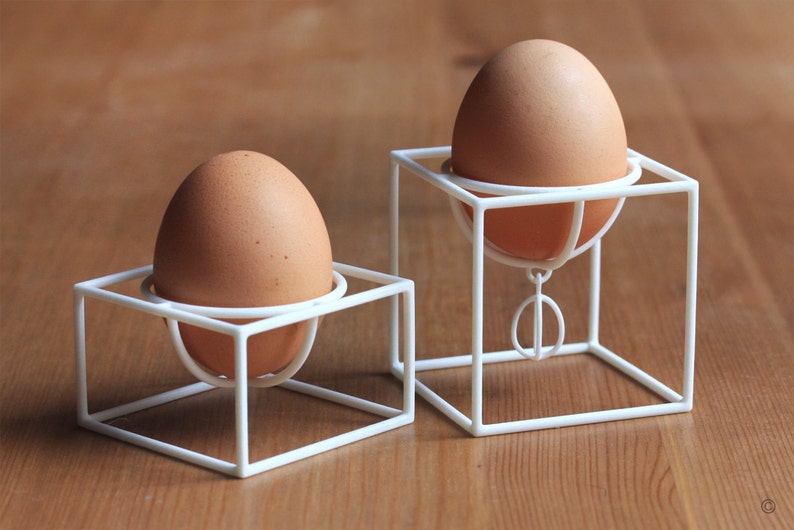 Cube egg cups a set of two 3D printed image 1