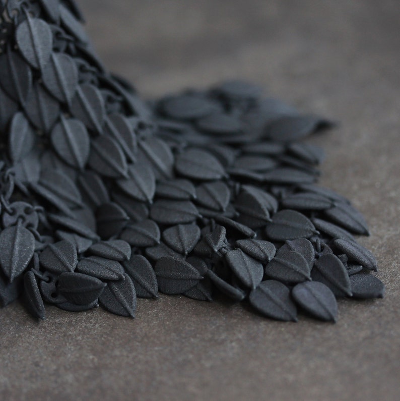 3D Printed Black Fabrics with Geometric Texture image 1