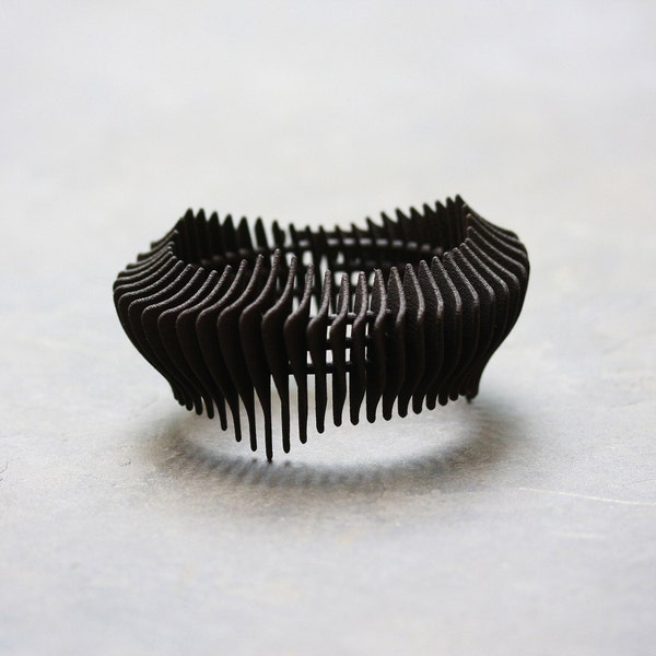 FLOW Bracelet Organic Shape Futuristic 3D Printed Cuff Design
