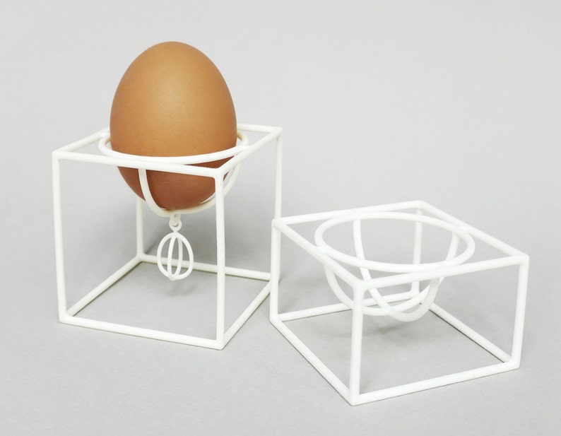 Cube egg cups a set of two 3D printed image 2