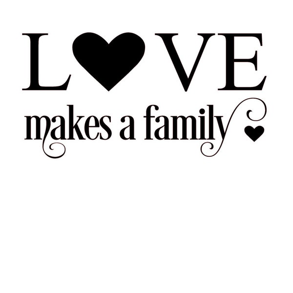 Love.....makes a family Vinyl Transfer Decal for frames/ikea ribba frame/frame/box/gift-love/valentines/gift/new home